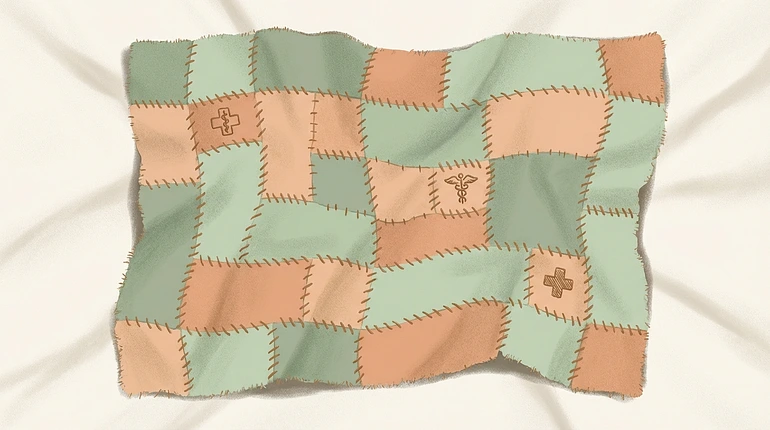 Medicaid MCO patchwork illustration